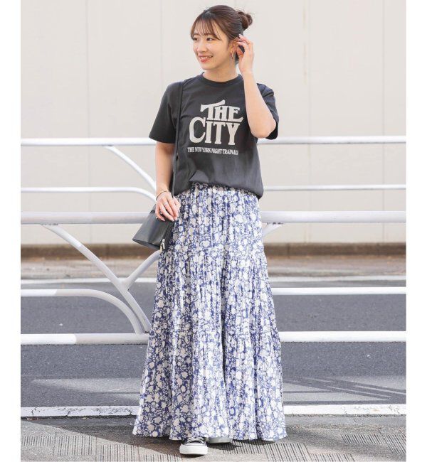 JOURNAL STANDARD relume「《WEB限定追加2》コットンボイルクリンクルティアードスカート（柄）」|スカート|