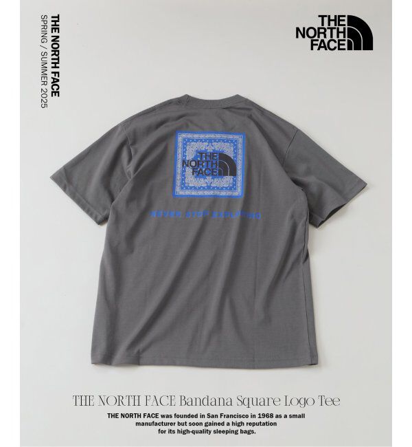JOURNAL STANDARD relume「THE NORTH FACE / ザ ノースフェイス バンダナ スクエア ロゴ Tシャツ」|Tシャツ・カットソー|グレー