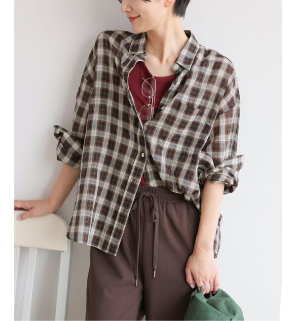 JOURNAL STANDARD relume「《追加2 / 新色》コットンローンチェックオーバーサイズシャツ」|シャツ・ブラウス|