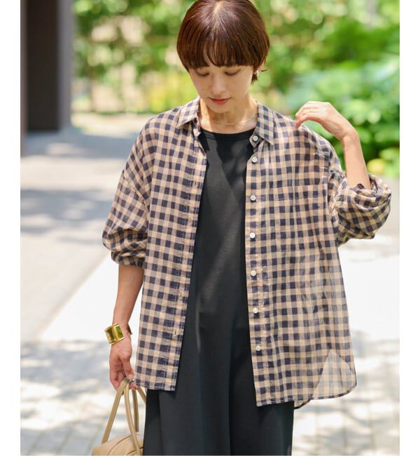 JOURNAL STANDARD relume「《追加2 / 新色》コットンローンチェックオーバーサイズシャツ」|シャツ・ブラウス|