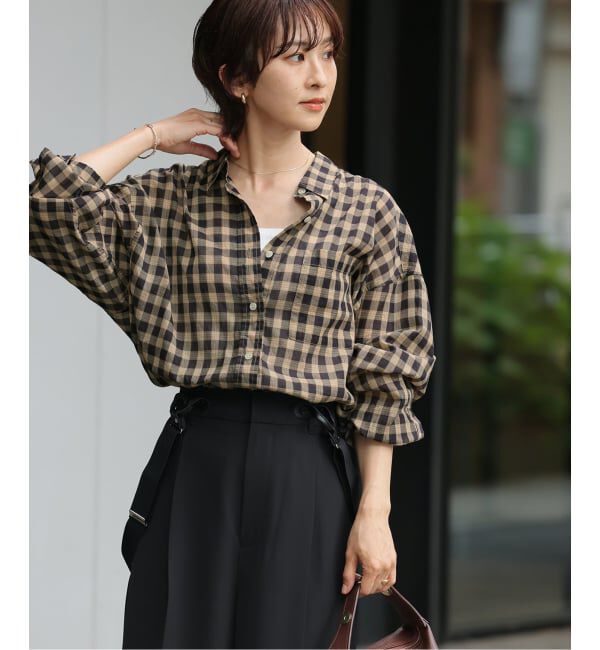 JOURNAL STANDARD relume「《追加2 / 新色》コットンローンチェックオーバーサイズシャツ」|シャツ・ブラウス|