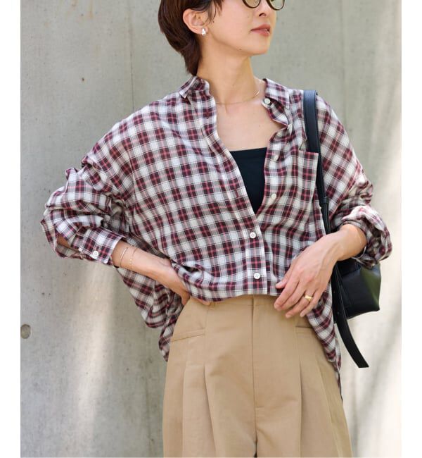 JOURNAL STANDARD relume「《追加2 / 新色》コットンローンチェックオーバーサイズシャツ」|シャツ・ブラウス|