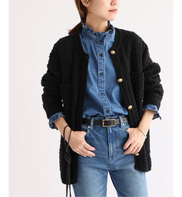 JOURNAL STANDARD relume「《WEB限定追加》TWEEDYニットジャケット」|カーディガン|ブラック