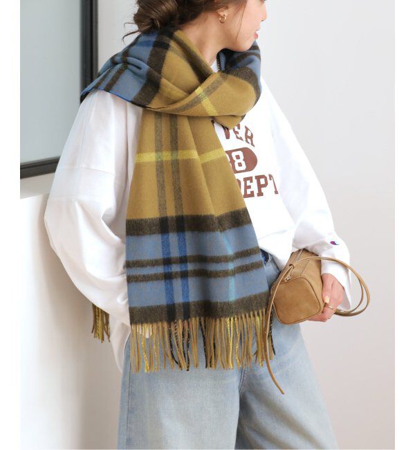 JOURNAL STANDARD relume「《追加》【TWEEDMILL/ツイードミル】 チェックストール」|ストール|カーキ