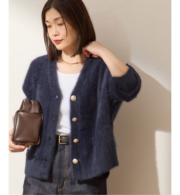 journal standard L'essage「《追加》FOX CASHMERE Vネックカーディガン」|カーディガン|ネイビー
