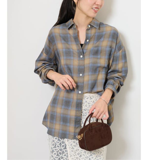 JOURNAL STANDARD relume「オーガニックコットンミックスオンブレツイルシャツ」|シャツ・ブラウス|ブルー A