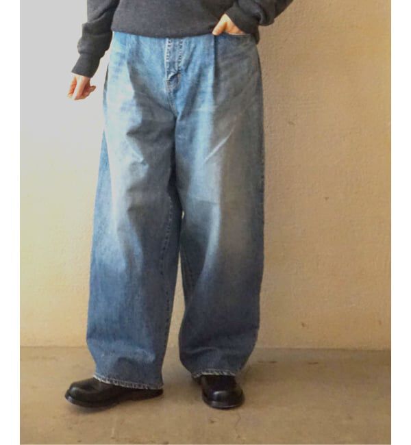 journal standard luxe「《追加》13OZデニム タックラウンドパンツ」|デニム|