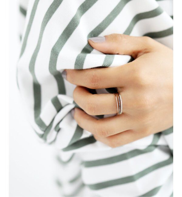 Lilas by Spick&Span「ハーフエタニティーブラックダイヤリングK10」|リング|