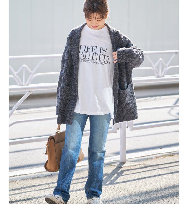 Spick and Span「モノトーンプリントロゴロンT」|Tシャツ・カットソー|