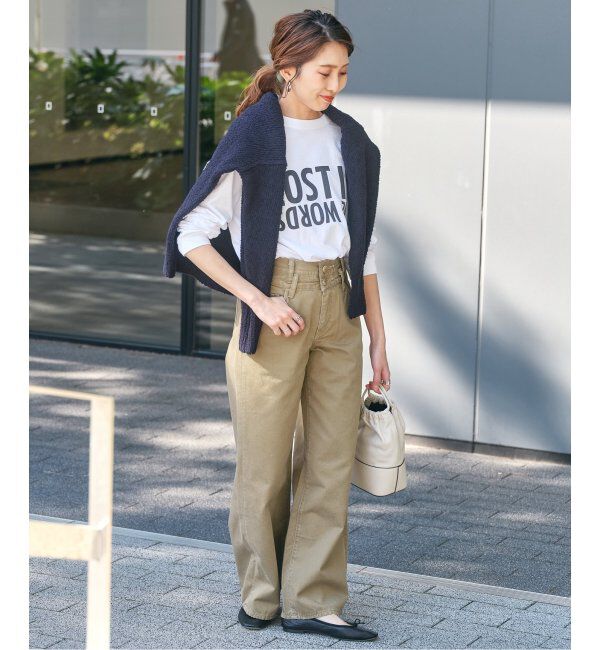 Spick and Span「モノトーンプリントロゴロンT」|Tシャツ・カットソー|