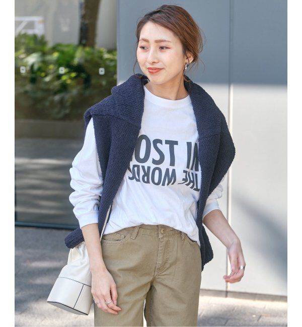 Spick and Span「モノトーンプリントロゴロンT」|Tシャツ・カットソー|