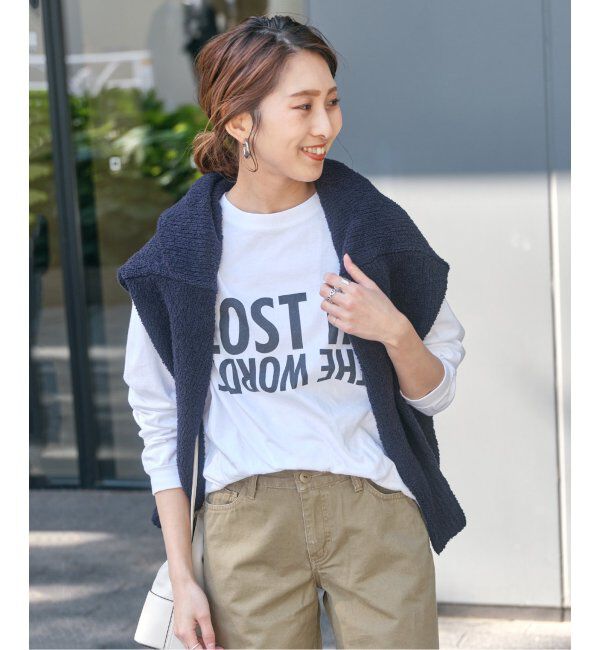 Spick and Span「モノトーンプリントロゴロンT」|Tシャツ・カットソー|
