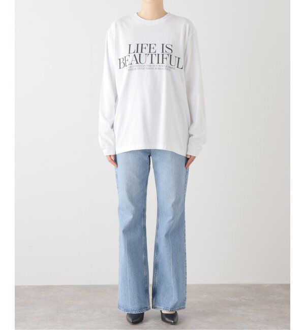 Spick and Span「モノトーンプリントロゴロンT」|Tシャツ・カットソー|