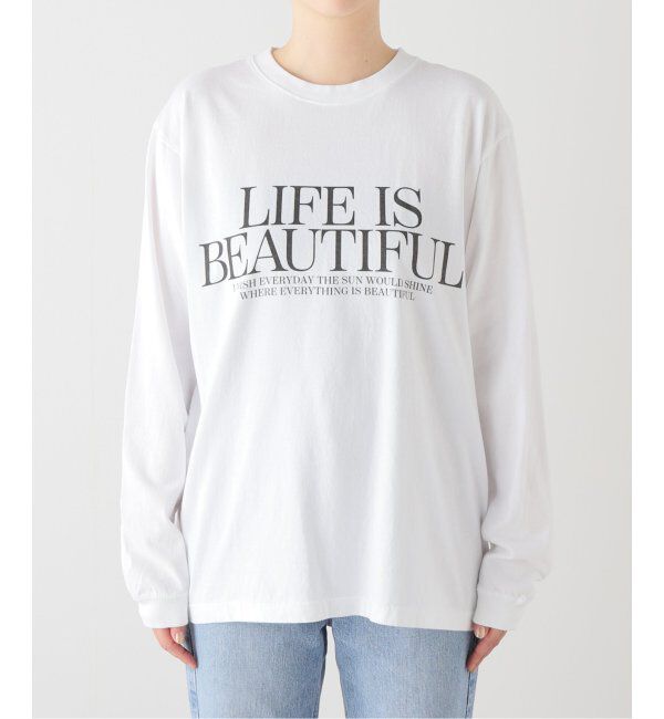 Spick and Span「モノトーンプリントロゴロンT」|Tシャツ・カットソー|