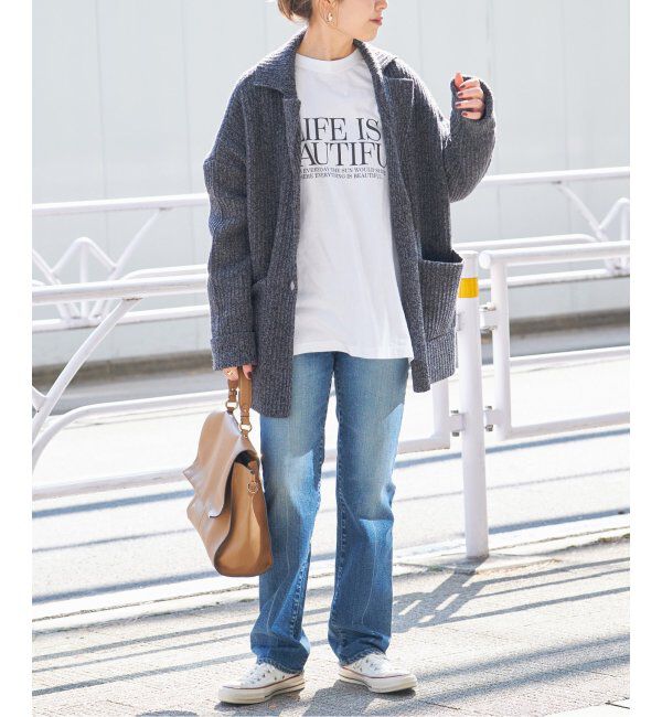 Spick and Span「モノトーンプリントロゴロンT」|Tシャツ・カットソー|