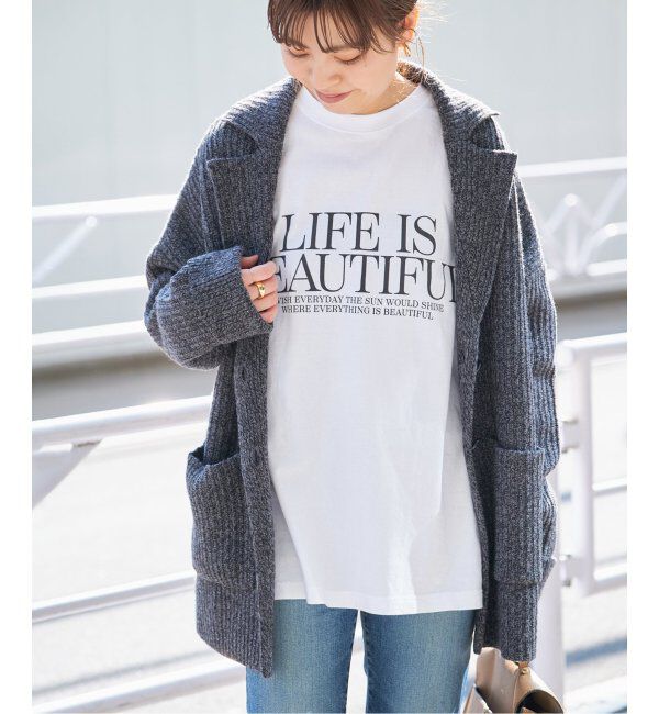 Spick and Span「モノトーンプリントロゴロンT」|Tシャツ・カットソー|