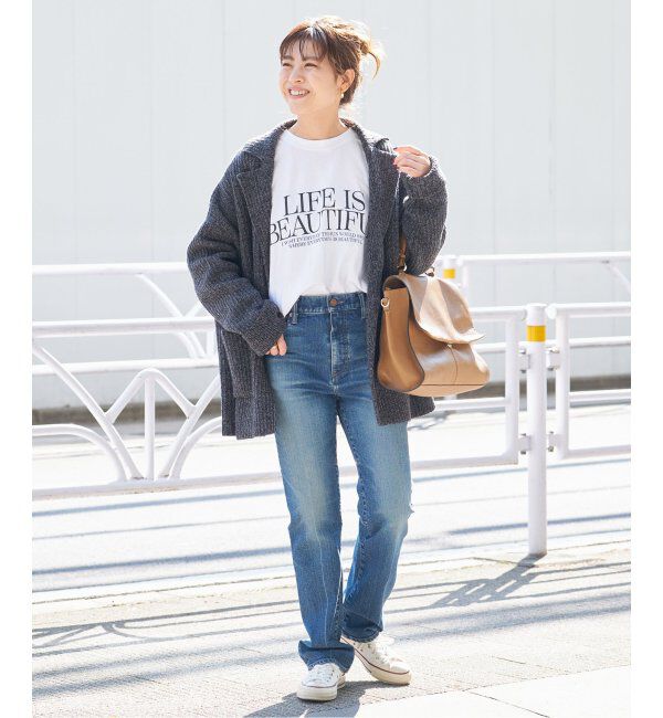 Spick and Span「モノトーンプリントロゴロンT」|Tシャツ・カットソー|