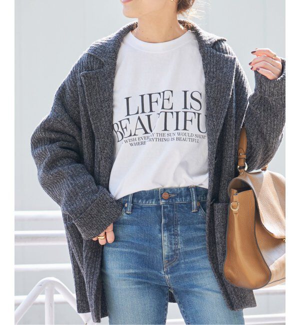 Spick and Span「モノトーンプリントロゴロンT」|Tシャツ・カットソー|