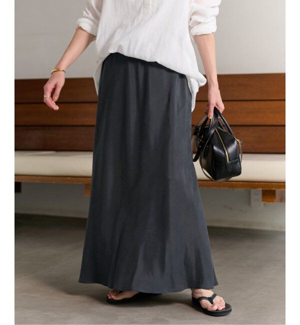 FRAMeWORK「キュプラツイルバイアススカート」|スカート|ブラック