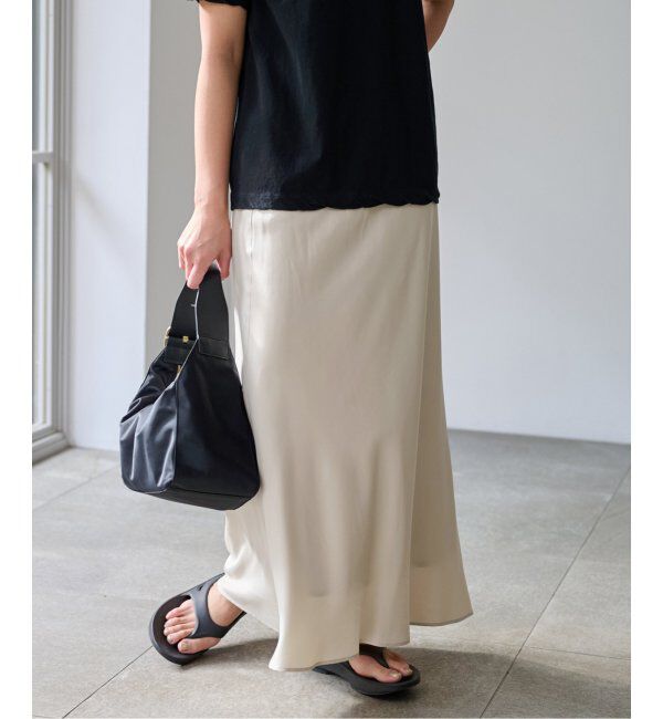FRAMeWORK「キュプラツイルバイアススカート」|スカート|ベージュ