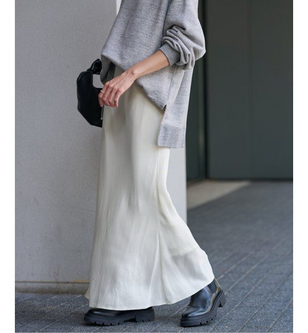 FRAMeWORK「≪追加≫キュプラバイアスサテンロングスカート」|スカート|