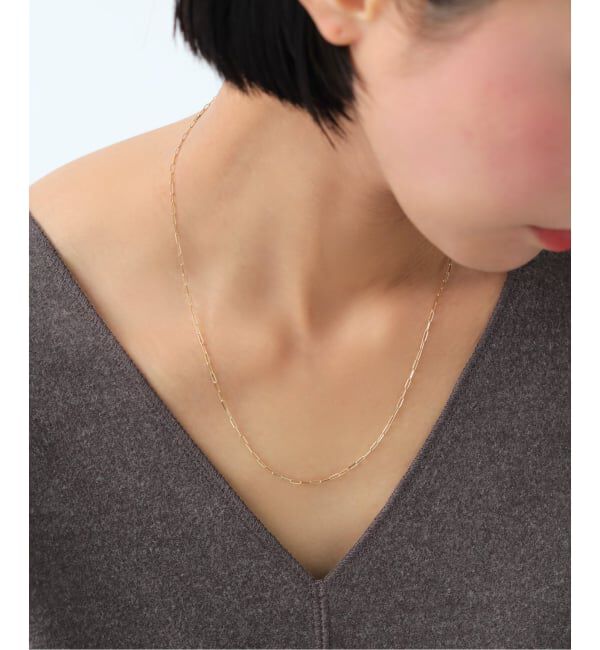 Lilas by Spick&Span「ヘキサゴンモチーフペーパークリップチェーン45cmネックレス K10」|ネックレス|ゴールド