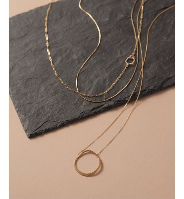 Lilas by Spick&Span「ヘキサゴンモチーフペーパークリップチェーン45cmネックレス K10」|ネックレス|