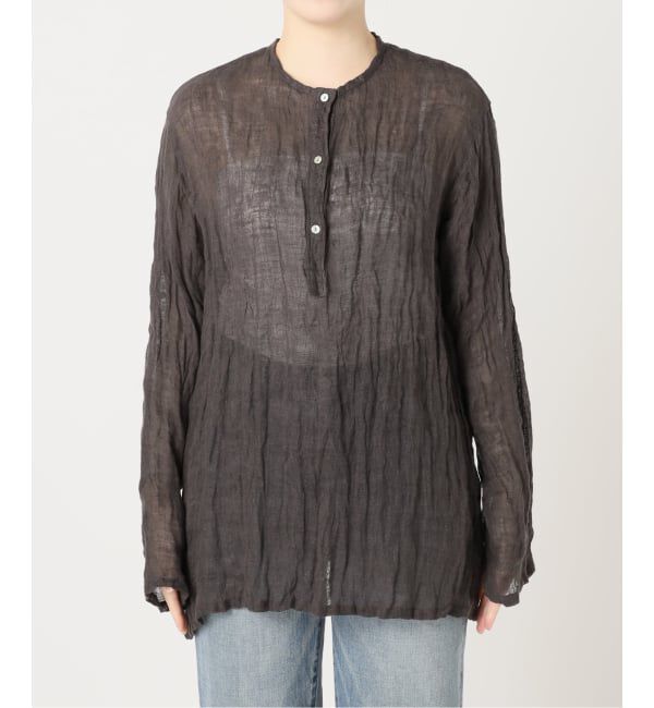 FRAMeWORK「≪追加≫LINENクレープヘンリーネックブラウス 2」|シャツ・ブラウス|