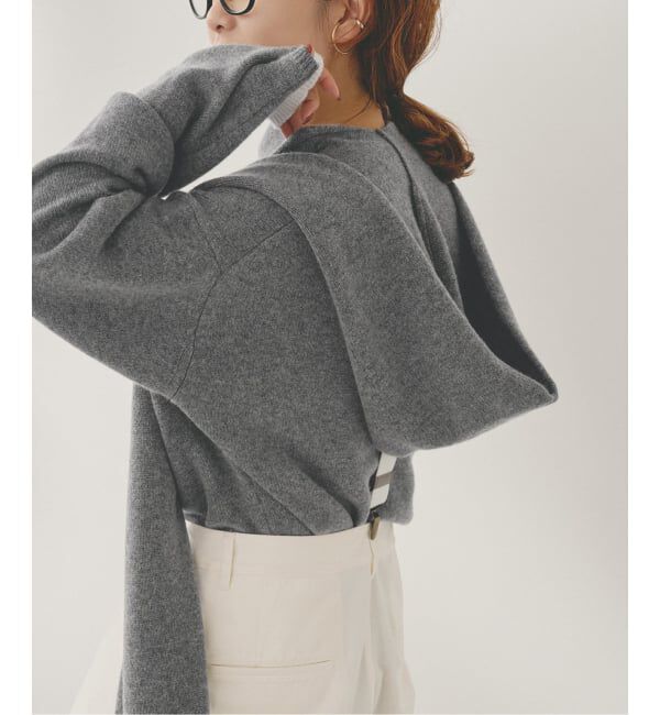 Spick and Span「Higuchi*Sカシミヤ混フードマフラー」|マフラー|グレーA