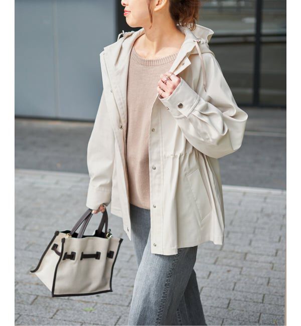 Spick and Span「《予約》撥水ツイルフーディーブルゾン」|その他|ホワイト A