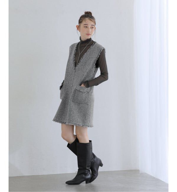  「【洗える】ツイードミニジャンスカ」|ワンピース|