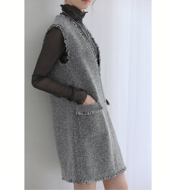  「【洗える】ツイードミニジャンスカ」|ワンピース|