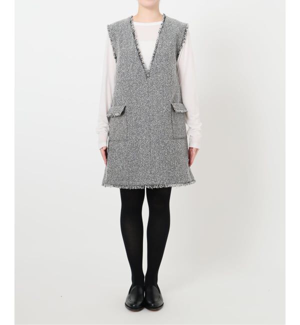  「【洗える】ツイードミニジャンスカ」|ワンピース|