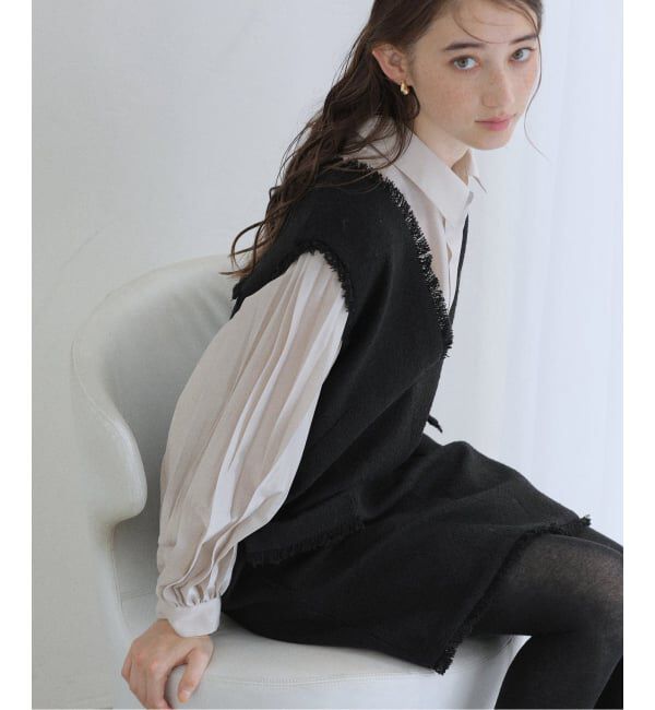  「【洗える】ツイードミニジャンスカ」|ワンピース|