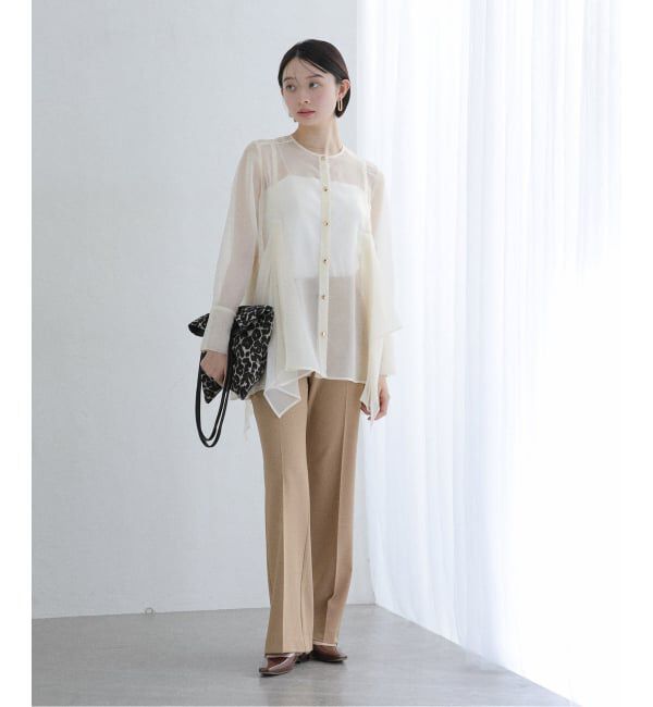  「【洗える】ヘムフレアシアーチュニック」|シャツ・ブラウス|