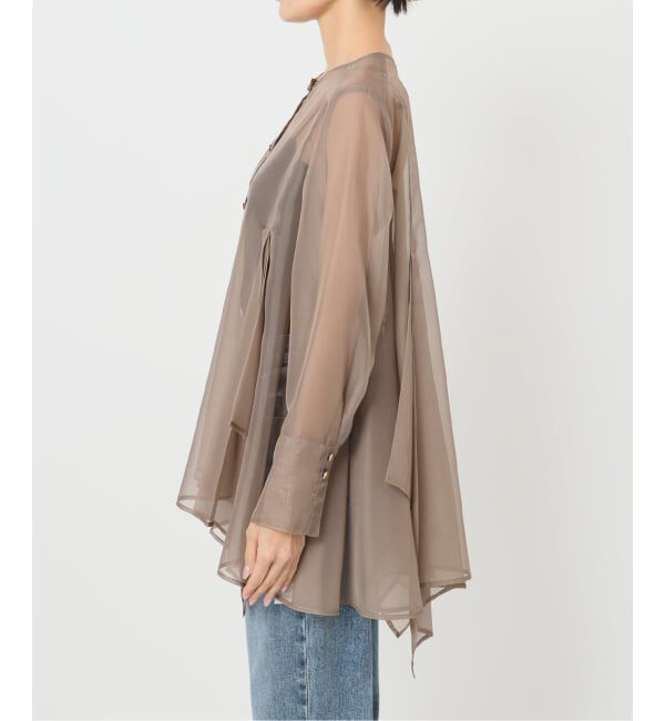  「【洗える】ヘムフレアシアーチュニック」|シャツ・ブラウス|