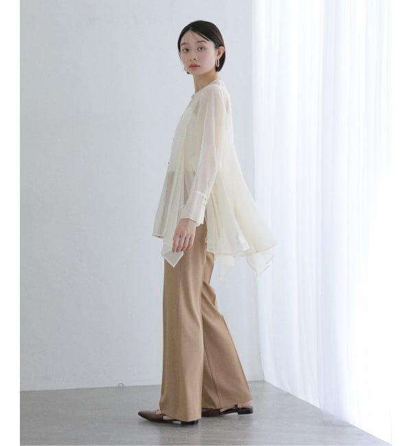  「【洗える】ヘムフレアシアーチュニック」|シャツ・ブラウス|