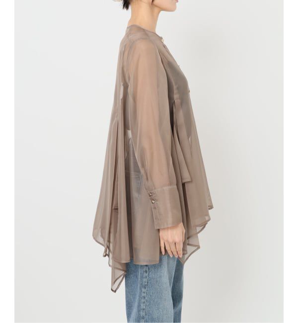  「【洗える】ヘムフレアシアーチュニック」|シャツ・ブラウス|