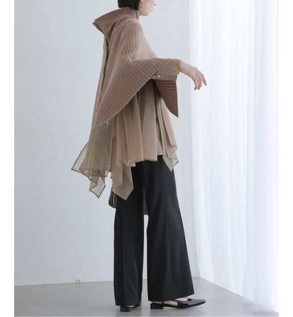  「【洗える】ヘムフレアシアーチュニック」|シャツ・ブラウス|キャメル