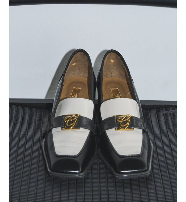 GRISE「GRISE6cmレザースクエアヒールローファー」|パンプス|