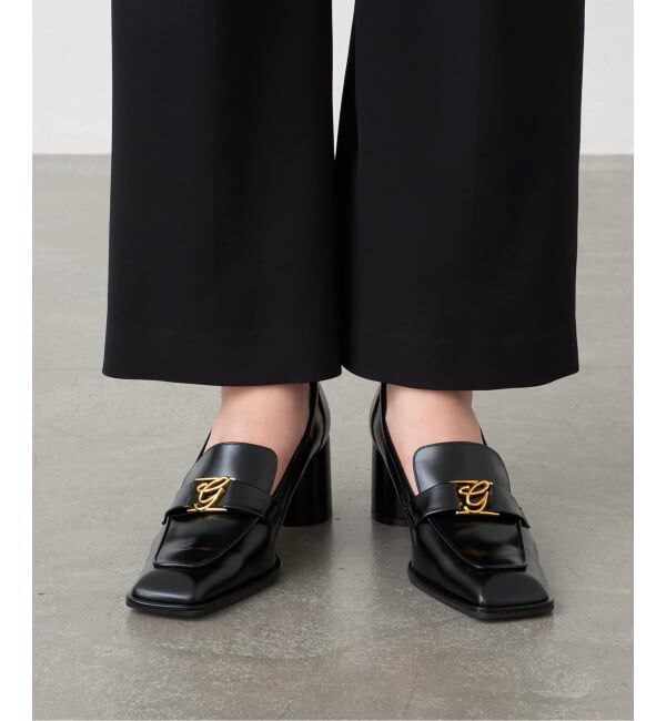GRISE「GRISE6cmレザースクエアヒールローファー」|パンプス|