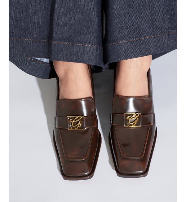 GRISE「GRISE6cmレザースクエアヒールローファー」|パンプス|