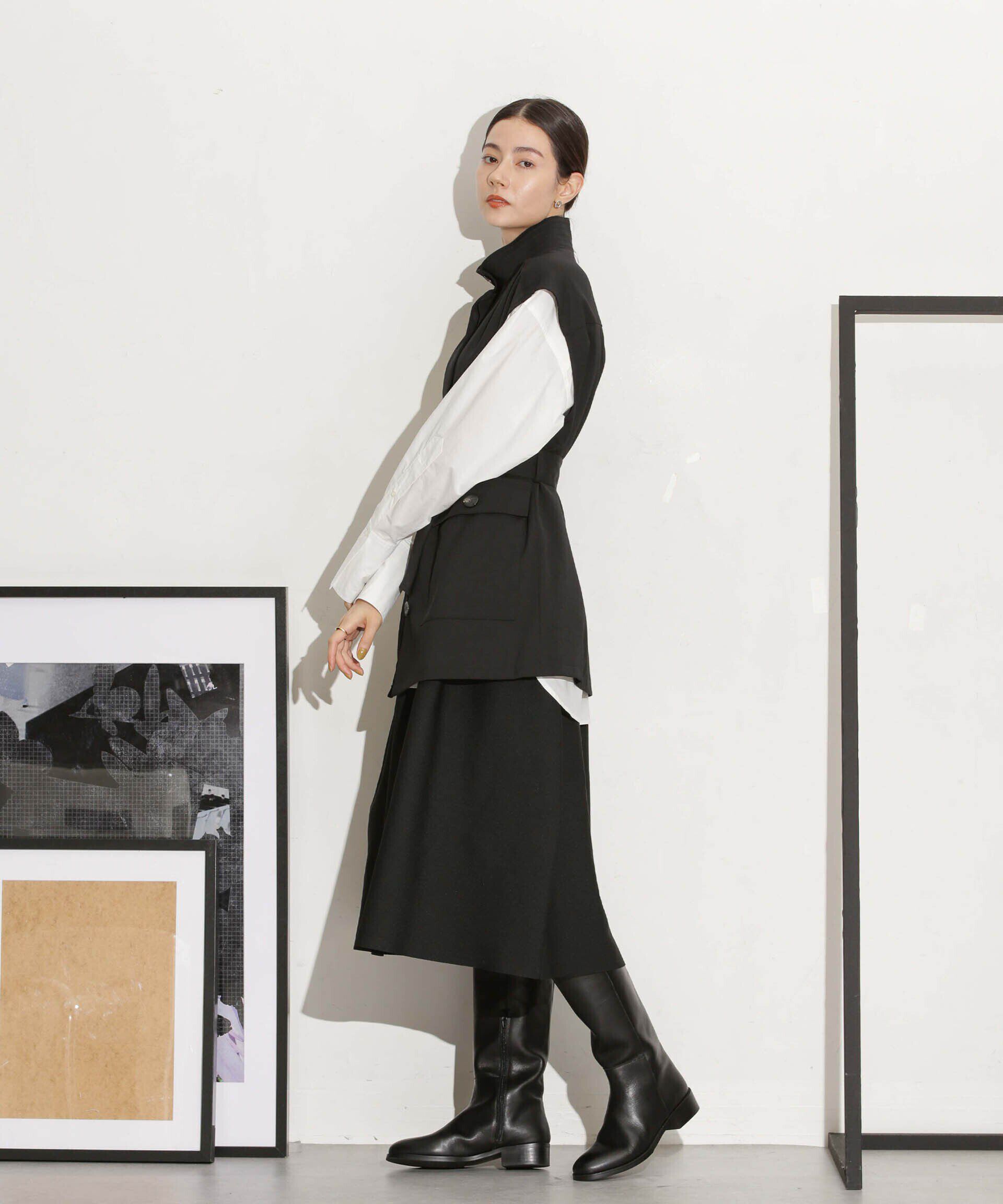 nano･universe「ベルト付きスタンドベスト」|ベスト・ジレ|