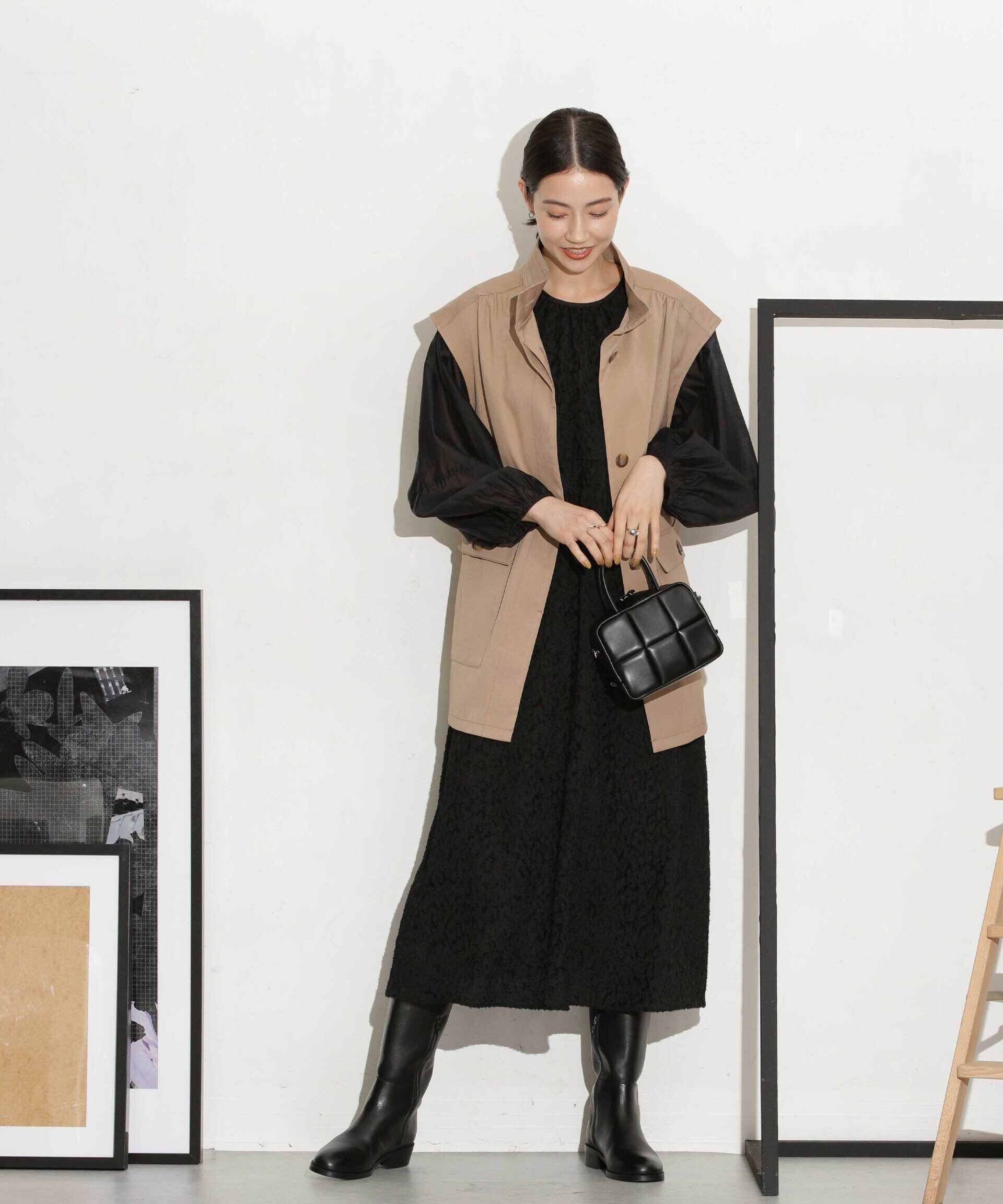 nano･universe「ベルト付きスタンドベスト」|ベスト・ジレ|