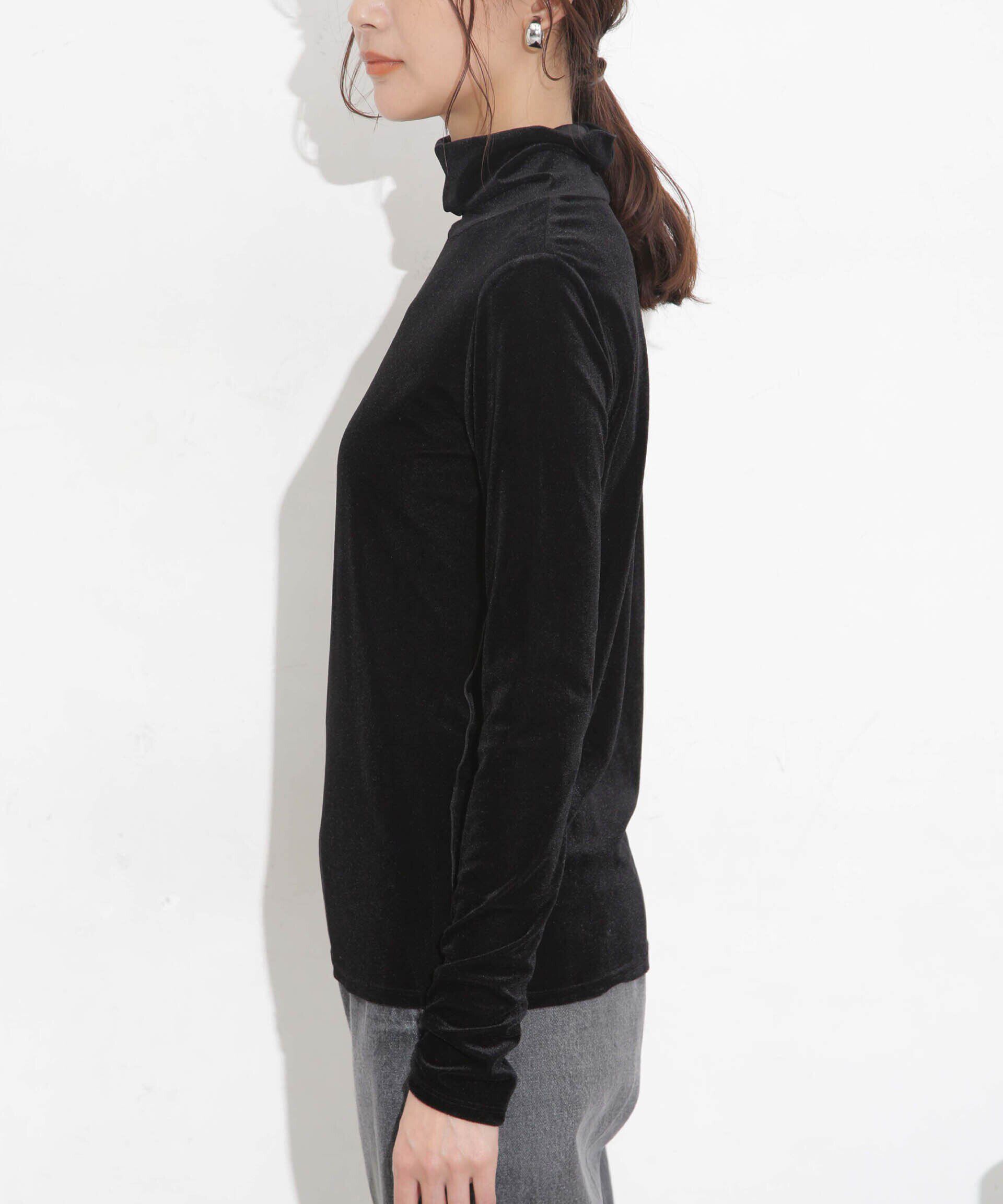 nano･universe「シアーベロアカットタートルトップス」|Tシャツ・カットソー|