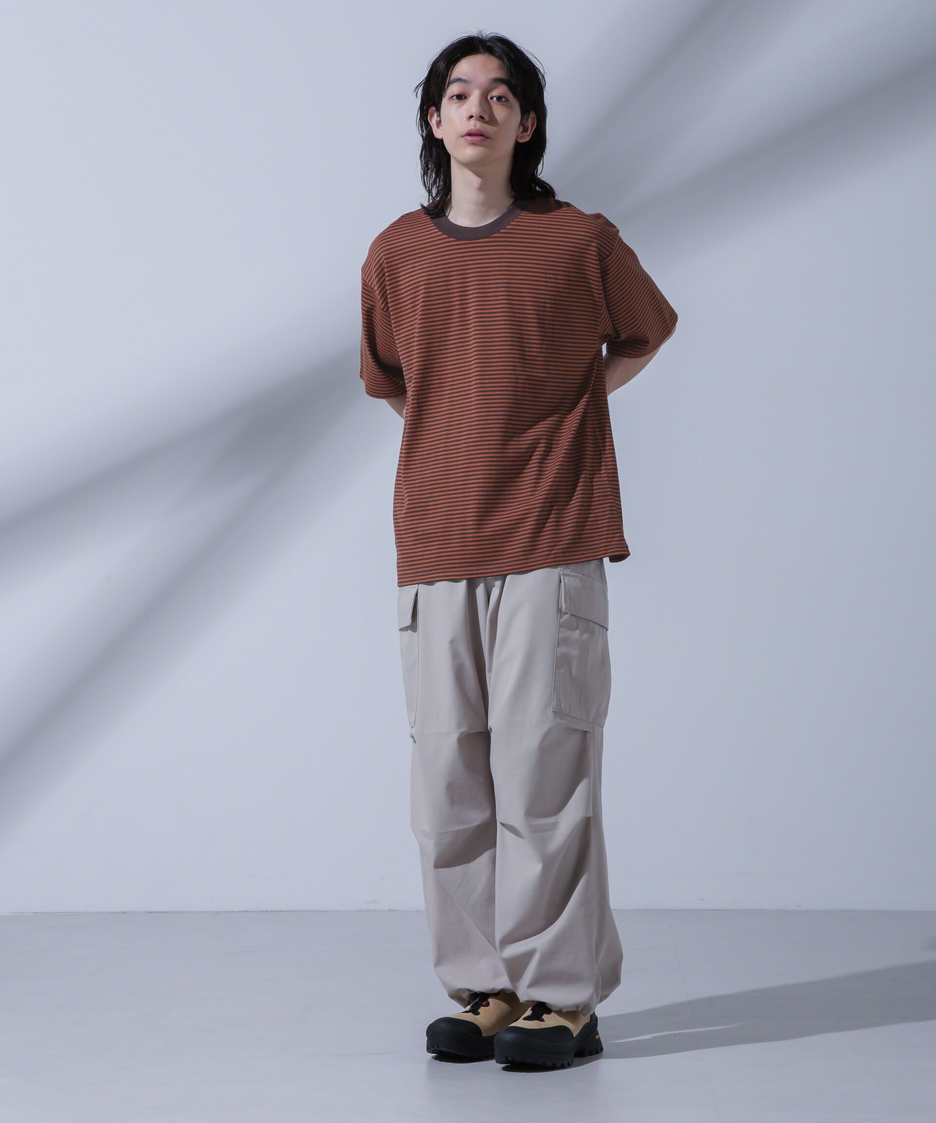 nano･universe「Anti Soaked(R)  汗染み防止 ボーダークルーネックTシャツ」|Tシャツ・カットソー|