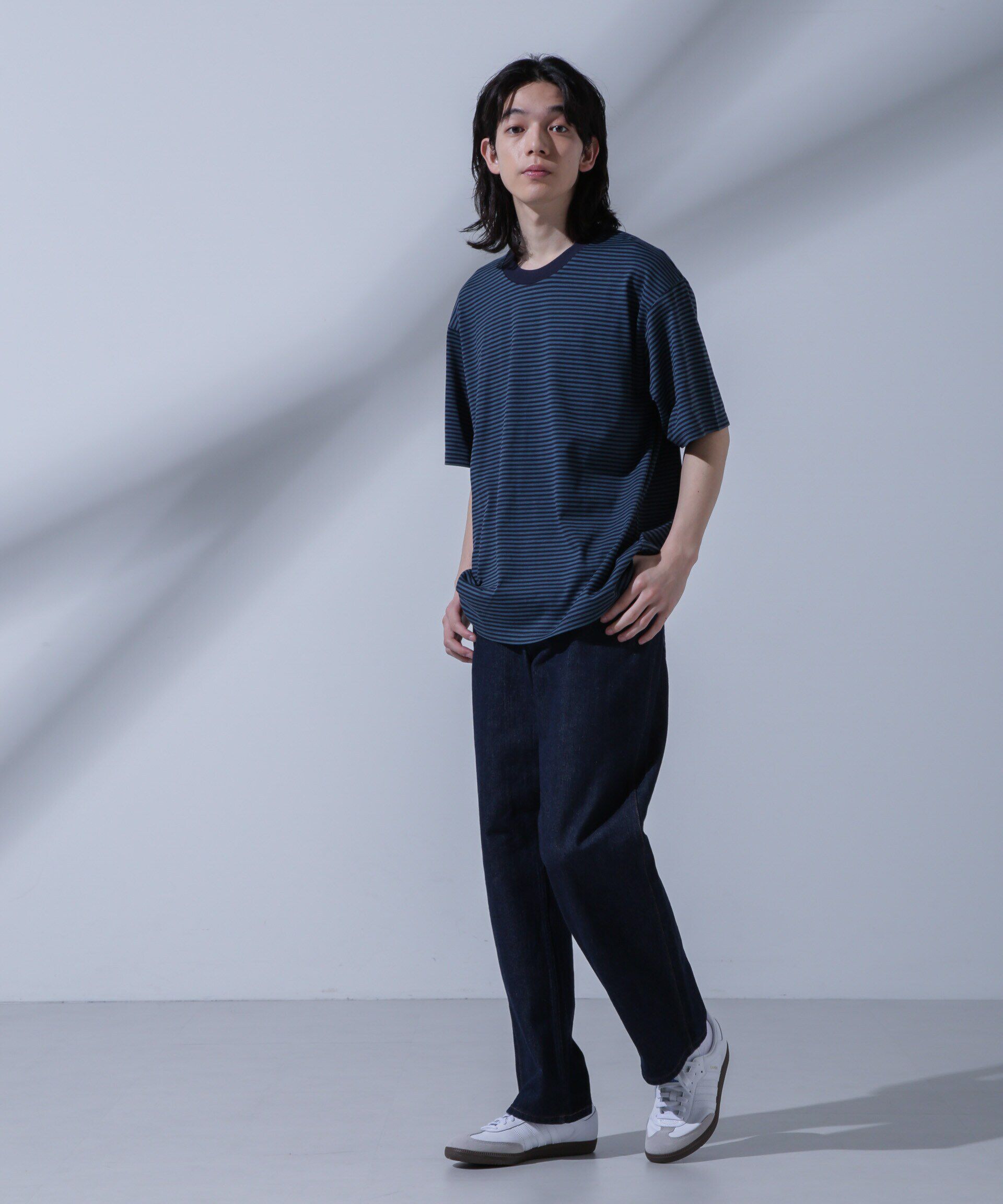 nano･universe「Anti Soaked(R)  汗染み防止 ボーダークルーネックTシャツ」|Tシャツ・カットソー|