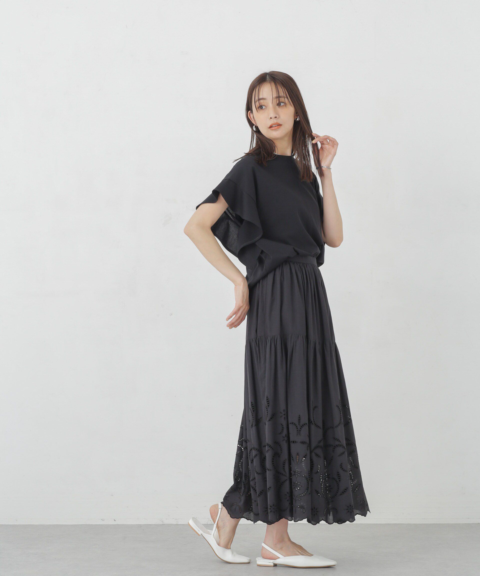 nano･universe「Polygiene フレアスリーブカットトップス」|Tシャツ・カットソー|