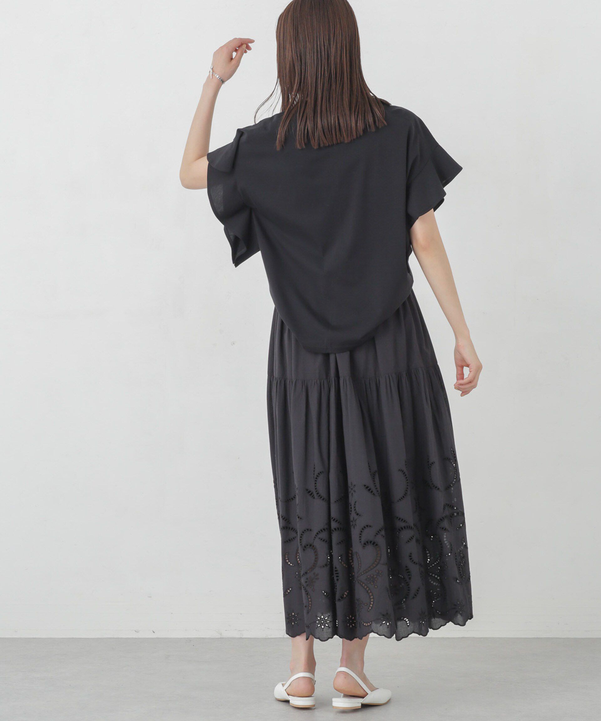 nano･universe「Polygiene フレアスリーブカットトップス」|Tシャツ・カットソー|