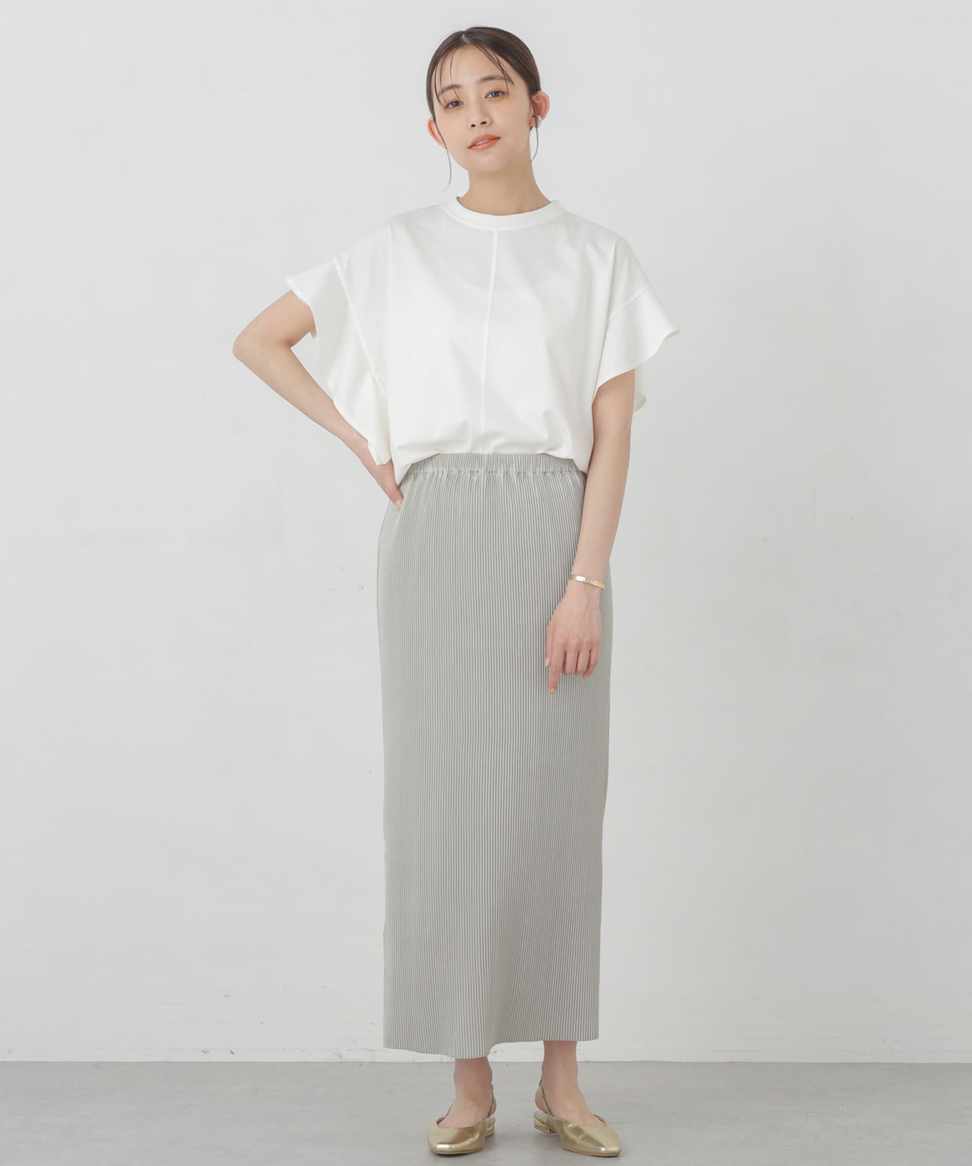 nano･universe「Polygiene フレアスリーブカットトップス」|Tシャツ・カットソー|